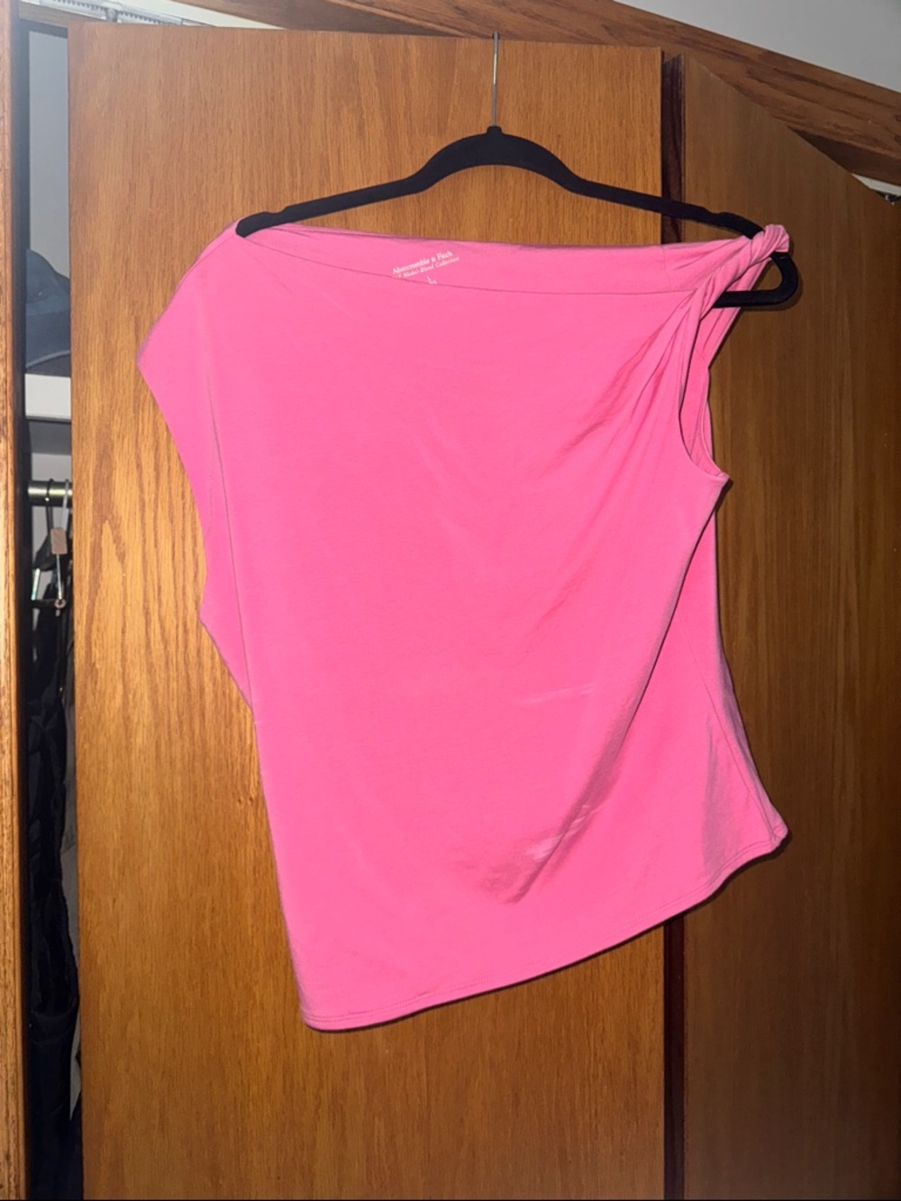 Abercrombie & Fitch Hot Pink One-Shoulder Tank with Knot Detail